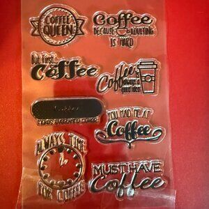 Coffee Stamp Set Unmounted Clear Stamps. (2)
